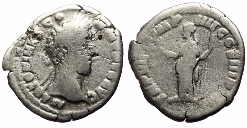 Commodus (177-192) AR Denarius (Silver, 1.91g, 18mm) Rome, 181-182. 
Obv: M ANTO...