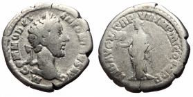 Commodus (177-192) AR Denarius (Silver, 2.70g, 18mm) Rome, 182 
Obv: M COMMODVS ANTONINVS AVG, laureate head of Commodus to right 
Rev: LIB AVG V TR P...