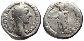 Commodus (177-192) AR Denarius (Silver, 3.00g, 17mm) Rome.
Obv: M COMMODVS ANTONINVS AVG, Laureate head right.
Rev: TR P VIII IMP V COS IIII P P, Roma...