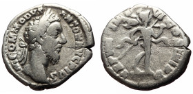 Commodus (177-192) AR Denarius (Silver, 3.14g, 19mm) Rome, 183. 
Obv: M COMMODVS ANTON AVG PIVS, laureate head to right 
Rev: TR P VIII IMP VI COS III...