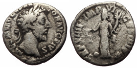 Commodus (180-192) AR Denarius (Silver, 2.47g, 17mm) Rome, 183-184 
Obv: M COMMODVS - ANTON AVG PIVS, laureate head r. , 
Rev: P M TR P VIIII IMP VI C...