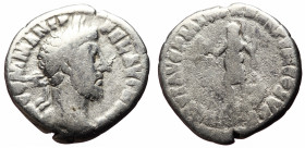 Commodus (177-192) AR Denarius (Silver, 2.83g, 18mm) Rome, 186-187. 
Obv: M COMM ANT P FEL AVG BRIT, Laureate head of Commodus to right. 
Rev: VIRTVT ...