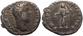 Commodus (177-192) AR Denarius (Silver, 2.04g, 18mm) Rome, 188. 
Obv: M COMM ANT P FEL AVG BRIT, Laureate head of Commodus to right. 
Rev: P M TR P XI...