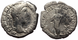 Commodus (177-192) AR Denarius (Silver, 18mm, 2,18g)
Obv: M COMM ANT P FEL AVG BRIT, laureate head right
Rev: MIN VICT P M TR P XIIII COS V P P, Miner...