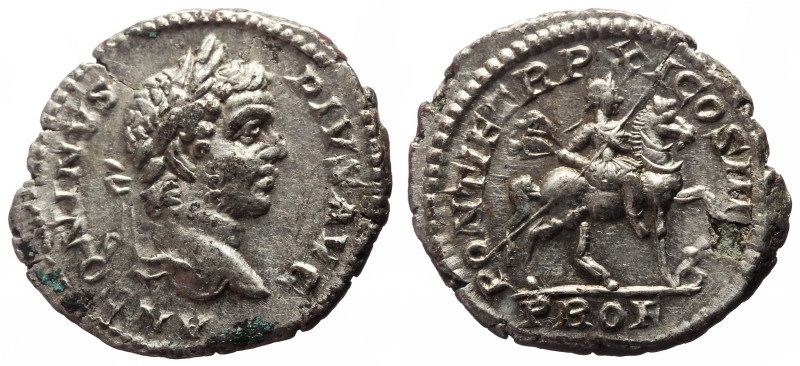 Caracalla (198-211) AR Denarius (Silver, 3.57g, 20mm) Rome, 208. 
Obv: ANTONINVS...