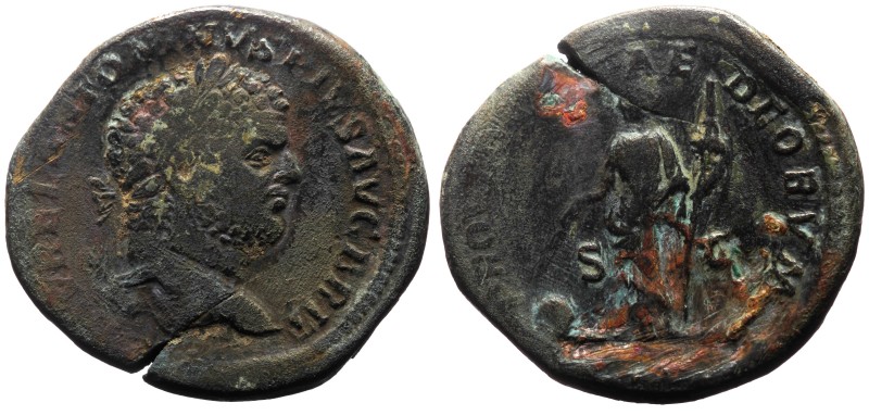 Caracalla (Augustus, 198-217) AE Sestertius (Bronze, 23.79g, 33mm) ca 214-217
O...