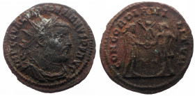 Diocletian (284-305) AE (Bronze, 2.87g, 22mm) Cyzicus, 295-299. 
Obv: IMP C C VAL DIOCLETIANVS P F AVG, radiate and cuirassed bust right 
Rev: CONCORD...