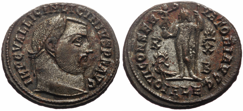 Licinius I (308-324) AE silvered Follis (Silvered bronze, 3.55g, 21mm) Alexandri...