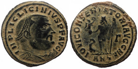 Licinius I (308-324), Æ follis (Bronze, 25.1 mm, 3.44 g), Antioch , issued 315/6.
Obv: IMP LIC LICINIVS P F AVG, diademed, draped and cuirassed bust ...