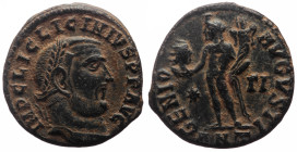 Licinius I (308-324), Æ follis (Bronze, 20.2 mm, 4.20 g), Antioch. 
Obv: IMP C LIC LICINNIVS P F AVG, laureate head of Licinius right. 
Rev: GENIO AVG...