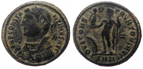 Constantine I 'the Great' (307-337) AE (Bronze, 3.24g, 20mm) Nicomedia, 317-320. 
Obv: IMP CONSTANTINVS AVG, laureate and draped bust to left, holding...