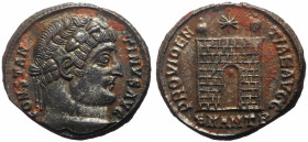 Constantine I 'the Great' (307337) AE (Silvered bronze, 3.76g, 20mm) Antioch, 326-327. 
Obv: CONSTANTINVS AVG, laureate head right 
Rev: PROVIDENTIAE ...