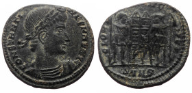 Constantine I the Great (307-337), Æ follis (Bronze, 18.4 mm, 2.17 g), Nicomedia, issued 330-335.
Obv: CONSTANTI - NVS MAX AVG, diademed, draped and c...