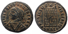 Crispus (Caesar, 316-326) AE Follis (Bronze, 3.57g, 19mm) Alexandria, 324-325. 
Obv: FL IVL CRISPVS NOB CAES, Laureate, draped, and cuirassed bust lef...