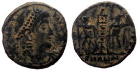 *Just 1 specimens recorded by acsearch*
Constantius II (337-361) AE (Bronze, 1.97g, 14mm) Antioch, 337-347.
Obv: Diademed head r.
Rev: Two soldiers...