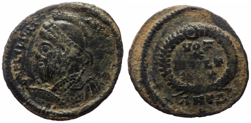 Julian II Apostata (360-363), follis (Bronze, 20.5 mm, 2.19 g), Antioch. 
Obv: D...