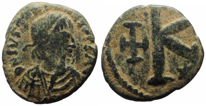 Justinian I (527-565), Æ half follis (Bronze, 22.4 mm, 6.91 g), Constantinople. ...