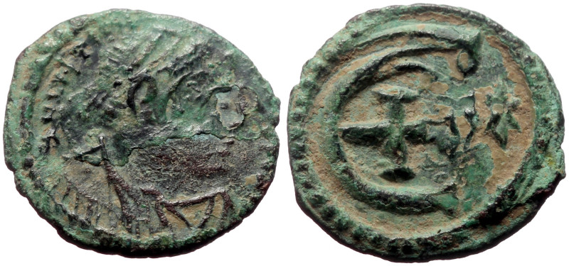 Justinian I (527-565) AE Pentanummium (Bronze, 1.93g, 16mm) Theoupolis (Antioch)...