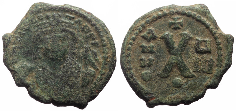 Maurice Tiberius (582-602) AE Decanummium (Bronze, 2.58g, 17mm). Theoupolis (Ant...