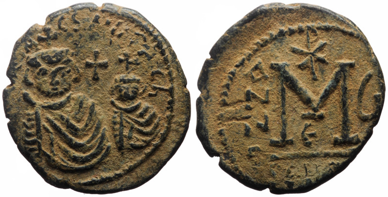 Heraclius with Heraclius Constantine (610-641), follis (Bronze, 31.1 mm, 14.41 g...