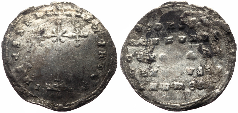 Constantine VII with Romanus II (945-959) AR Miliaresion (Silver, 2.22g, 23mm) C...