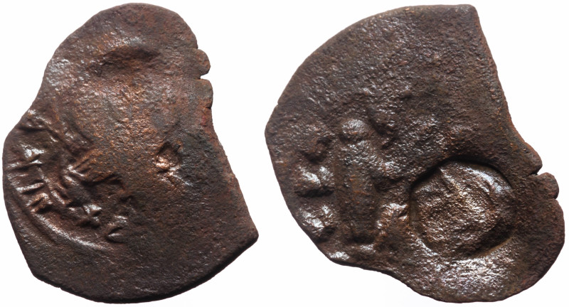 Unidentified Byzantoine AE Follis (Bronze, 3.18g, 25mm) unknown countermark