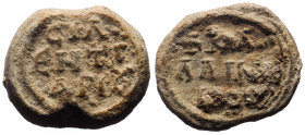 Byzantine seal (Lead, 22.0 mm, 14.07 g) Kallinikos silentiarios
Obv: Καλλινίκου
Rev: σιλεντιαρίου.
• Silentarios (σιλεντιάριος from Latin silentium...