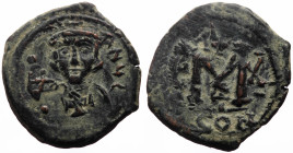 ISLAMIC, Time of the Rashidun. Pseudo-Byzantine types. Fals (Bronze, 22 mm, 4.53 g, 6 h), presumably imitating a RY 3 follis of Constans II, Class G, ...