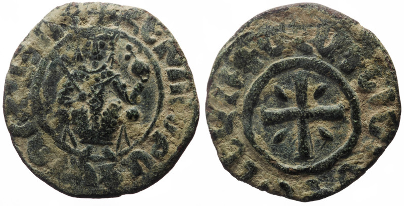 Armenia, Hetoum I (1226-1270) AE Tank (Silver, 7.61g, 28mm) 
Obv: Hetoum seated ...