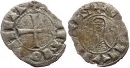 Crusaders, Antioch Bohémond III (1163-1201) AR/BI Denier (Silver, 0.60g, 19mm) 1163-1188. 
Obv: Bust right, wearing Norman helmet decorated with cross...