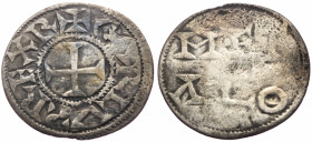 France, Carolingian AR Denier (Silver, 0.94g, 22mm) Charles le Simple (the Simple) As Charles IV, King of West Francia, 898-922 Silver Metalo (Melle) ...
