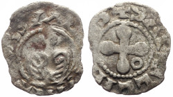 France, Provence, Valence Anonymous Bishops (12th century) AR Denier (Silver, 0.59g, 18mm)
Obv: +S APOLLINARIS, Cross with annulet.
Rev: +VRBS VALENTI...