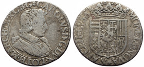 Duchy of Lorraine, Charles IV (1625-1675) AR Teston (Silver, 6.76g, 27mm) Nancy, 1627. 
Obv: +CAROLVS. D: G. DVX. LOTH. MARCH. D: C. B. G, bust right ...