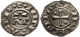 Italy, Sicily, Henry VI with Constance (1194-1197) AR Denaro (Silver, 0.84g, 17mm) Brindisi.
Obv: HE INPERATOR, Cross potent with star in alternating ...