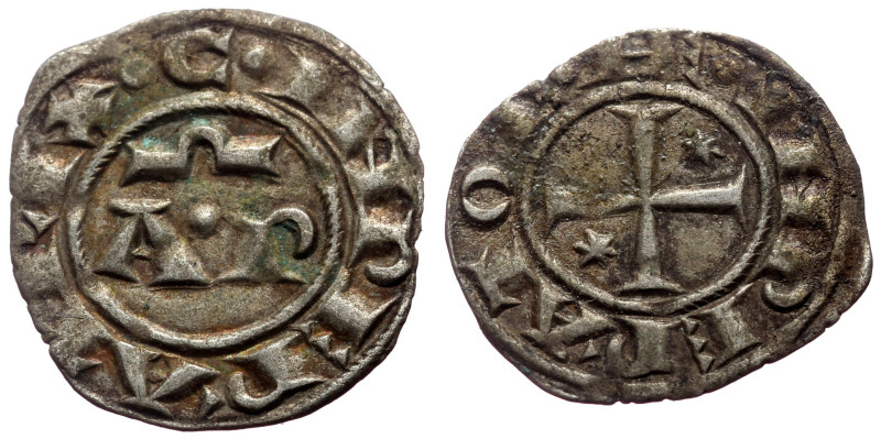 Sicily, Henry VI and Constance (1194-1196) AR Denaro (Silver, 0.73g, 17mm) Brind...