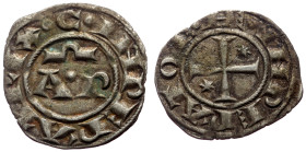 Sicily, Henry VI and Constance (1194-1196) AR Denaro (Silver, 0.73g, 17mm) Brindisi. 
+ HE INPERATOR, Cross potent, two stars in field / + C INPERATRI...