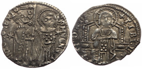 Italy, Venice. Antonio Veniero (Doge, 1382-1400) AR grosso (Silver, 1.68g, 22mm) 
Obv: ANTO? · VENERIO · · S · M · VENETI, DVX, doge standing left and...