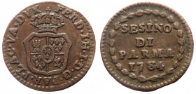 Italy, Italian States, Duchy of Parma and Piacenza, 1 Sesino (Bronze, 1.20g, 17mm) Ferdinando
Obv: FERD.I.H.I.D.G.PAR.P.V.DVX, Crowned shield.
Rev: SE...