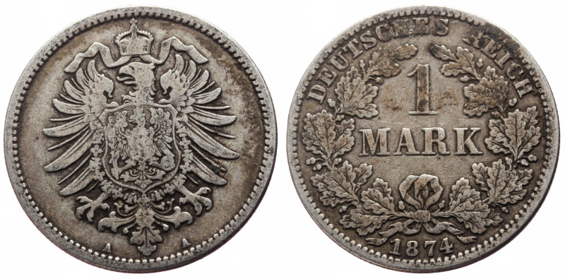 Germany (1871-1948) 1 Mark (Silver, 5.35g, 25mm)
Obv: The crowned Imperial Germ...