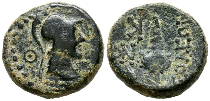 CILICIA, Soloi. Ae17. (Ae. 3,08g/17mm). 100-30 a.C. (SNG BnF 1183). Anv: Busto d...