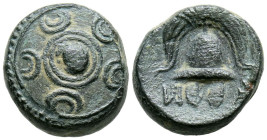 REYES DE MACEDONIA, Filipo III Arrhidaios. Ae15. (Ae. 4,30g/15mm). 323-317 a.C. Ceca incierta del oeste de Asia. (Precio 2803). Anv: Cabeza de Heracle...