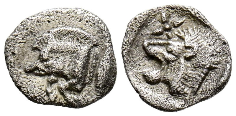 MISIA, Cícico. Hemióbolo. (Ar. 0,29g/9mm). 500-490 a.C. (Klein 265). Anv: Parte ...