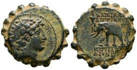 REINO SELEUCIDA, Antiochos VI Dionysos. Ae22. (Ae. 7,80g/22mm). 144-142 a.C. (HGC 9, 1043; Seaby 2090). Anv: Cabeza radiada masculina a derecha. Rev: ...