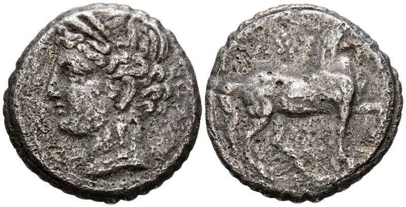 ZEUGITANIA, Cártago. Doble Shekel. (Ve. 12,49g/25mm). 200-146 a.C. Anv: Cabeza d...