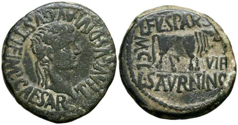 CALAGURRIS (Calahorra, La Rioja). As. (Ae. 12,66g/29mm). 14-36 d.C. (FAB-429). A...