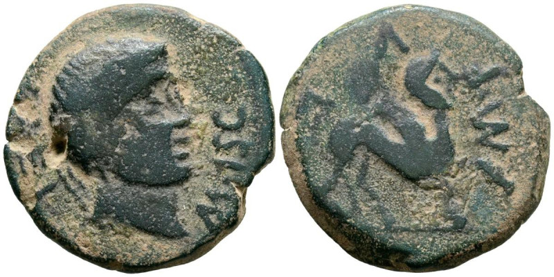 CASTULO (Cazlona, Jaén). As. (Ae. 14,47g/27mm). 180 a.C. (FAB-710). Anv: Cabeza ...