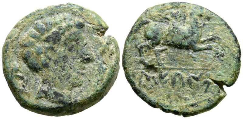 SECAISA (Segeda, Zaragoza). As. (Ae. 8,59g/24mm). 120-20 a.C. (FAB-2131). Anv: C...