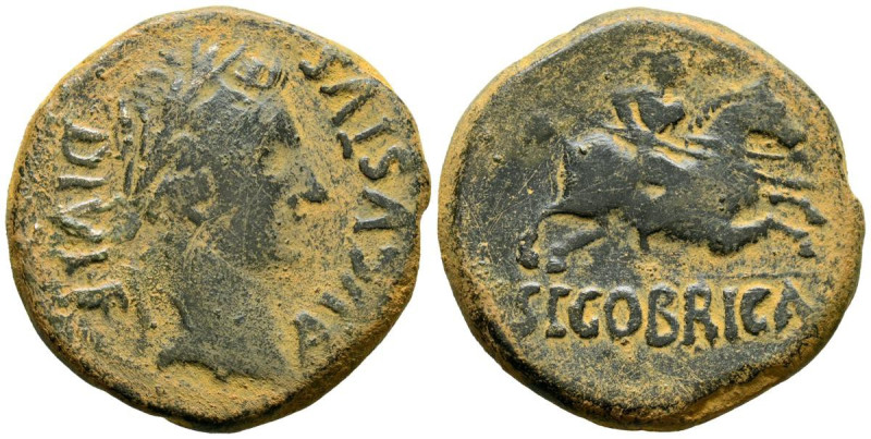 SEGOBRIGA (Saelices, Cuenca). As. (Ae. 11,60g/26mm). 27 a.C.-14 d.C. (FAB-2185)....