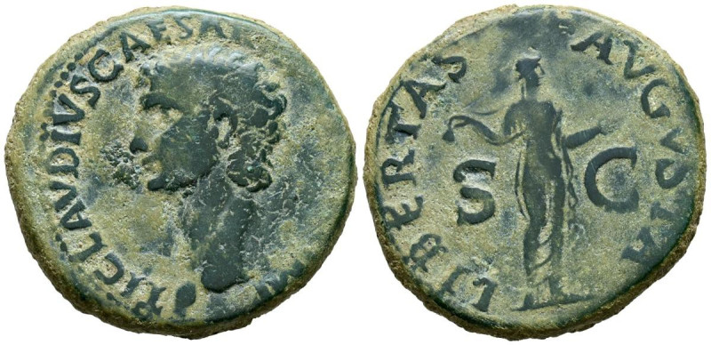 CLAUDIO I. As. (Ae. 12,30g/28mm). 50-54 d.C. Roma. (RIC 113). Anv: Cabeza de Cla...