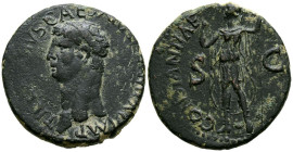 CLAUDIO I. As. (Ae. 10,37g/28mm). 41-50 d.C. Roma. (RIC 95). Anv: Busto de Claudio I a izquierda, alrededor leyenda: TI CLAVDIVS CAESAR AVG P M TR P I...